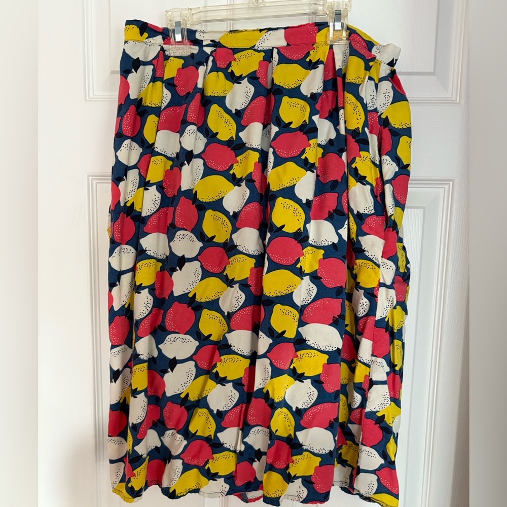 Lemon print A-line Skirt